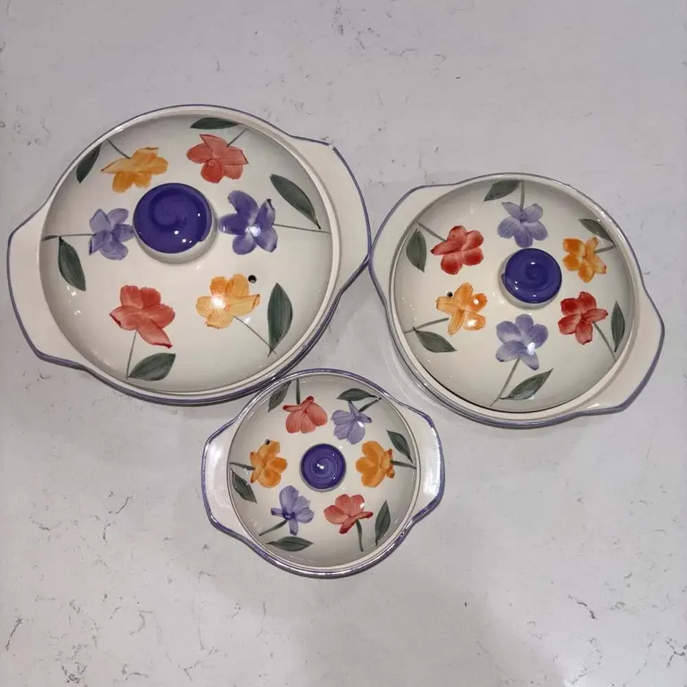 Flower Garden By Housewares Intl Inc Covered Casserole Dish Set of 3